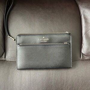 Kate Spade Black Clutch Sleek Minimalist Design